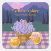 Aangepaste honing en lavendel vierkante sticker (Voorkant)