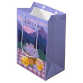 Aangepaste honing- en lavendelcadeau-papieren tas medium cadeauzakje (Voorkant Gekanteld)