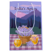 Aangepaste honing- en lavendelcadeau-papieren tas medium cadeauzakje (Voorkant)