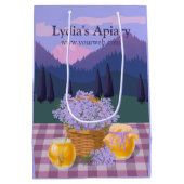 Aangepaste honing- en lavendelcadeau-papieren tas medium cadeauzakje (Achterkant)