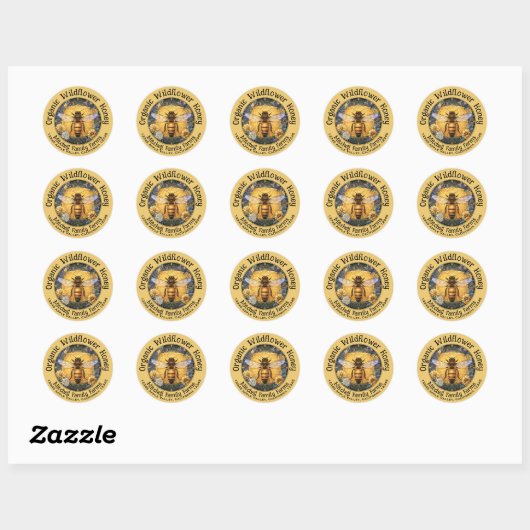 Aangepaste honing sticker (Vel)