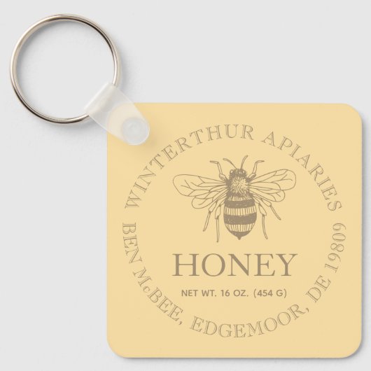 Aangepaste honing zakelijke promotie sleutelhanger (Voorkant)