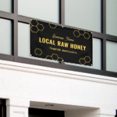 Aangepaste honingbij boerenmarkt geel en zwart spandoek (Buitenkant Gebouw)
