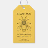 Aangepaste Honingbij "Dank U" Label voor Honingpro Cadeaulabel (Voorkant)