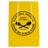 Aangepaste honingpot cadeau tassen voor bijenhoude medium cadeauzakje (Achterkant)