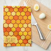 Aangepaste Honingraat Helder Sinaasappel en Golden Theedoek (Quarter Fold)