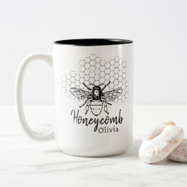 Aangepaste honingraat koffiemok tweekleurige koffiemok