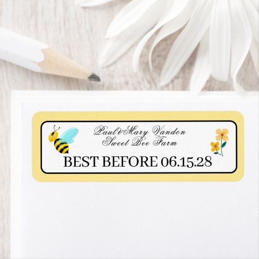 Aangepaste honingstempel houdbaarheidsdatum etiket (Insitu)