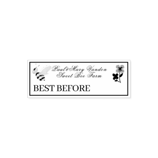 Aangepaste honingstempel houdbaarheidsdatum zelfinktende stempel (Design)