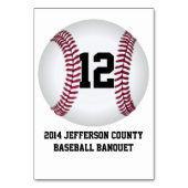 Aangepaste Honkbal Banket Tafel Nummer Kaart (Achterkant)