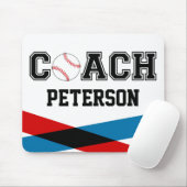 Aangepaste honkbal coach leraar cadeau muismat (Met muis)