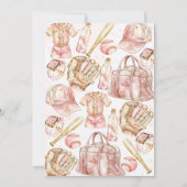 Aangepaste honkbal luxe meisje verjaardag bedankkaart (Achterkant)