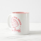 Aangepaste honkbal mam squad met team naam nummer tweekleurige koffiemok (Voorkant links)