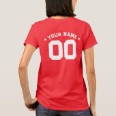 Aangepaste honkbal mam vader met naam en nummer t-shirt (Achterkant)