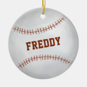 Aangepaste honkbal met foto als kerstcadeau  keramisch ornament (Voorkant)