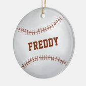 Aangepaste honkbal met foto als kerstcadeau  keramisch ornament (Links)