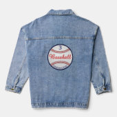 Aangepaste honkbal naam nummer Denim jas Denim Jacket (Achterkant)