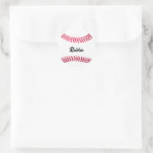 Aangepaste honkbal rood wit gepersonaliseerd ronde sticker (Tas)