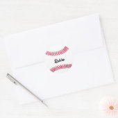 Aangepaste honkbal rood wit gepersonaliseerd ronde sticker (Envelop)