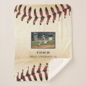 Aangepaste honkbal rustieke foto sherpa deken (Voorkant)