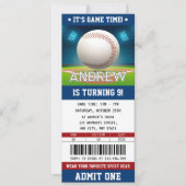 Aangepaste honkbal ticket sport verjaardag uitnodi kaart (Voorkant)
