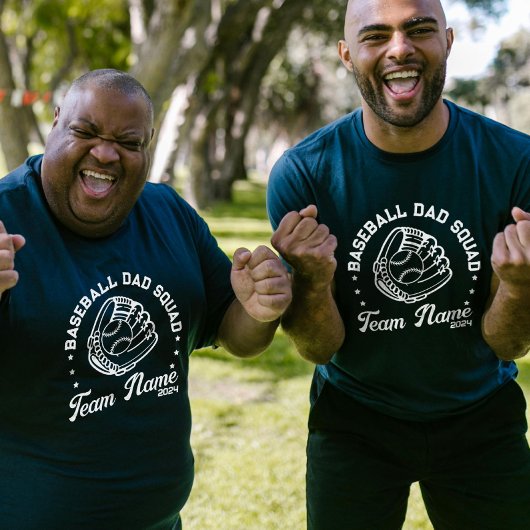 Aangepaste honkbal vader squad met team naam numme t-shirt