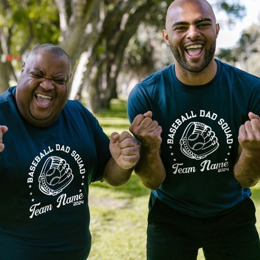 Aangepaste honkbal vader squad met team naam numme t-shirt