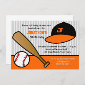 Aangepaste honkbal-wedstrijd, Oranje & zwart Kaart (Voorkant / Achterkant)