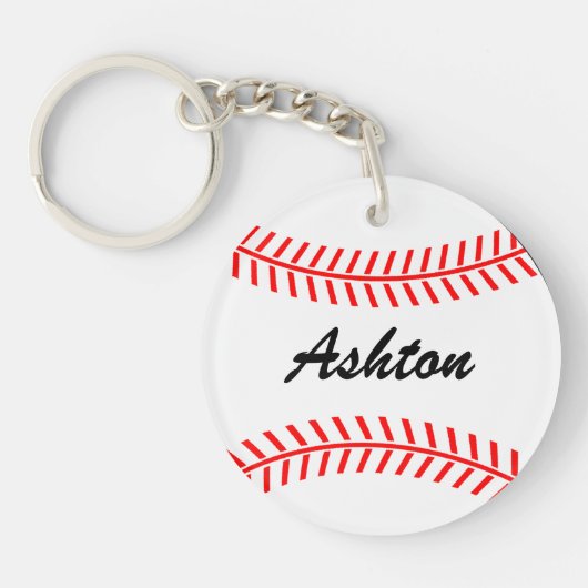 Aangepaste honkbalketens met aangepaste naam sleutelhanger (Voorkant)