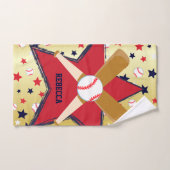 Aangepaste honkballoop en sterren Gold Bad Handdoek (Handdoek)