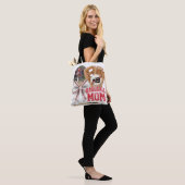 Aangepaste honkbalmoeder fotonaam tote bag (Op model)