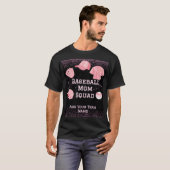 Aangepaste honkbalmoeder squad, teamnummer en naam t-shirt (Voorkant volledig)