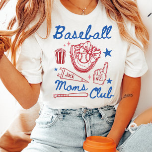 Aangepaste honkbalmoedersclub t-shirt