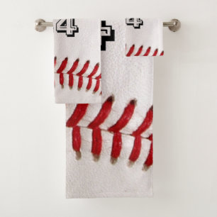 Aangepaste honkbalnummerkunst – Sportfoto in hoge Bad Handdoek