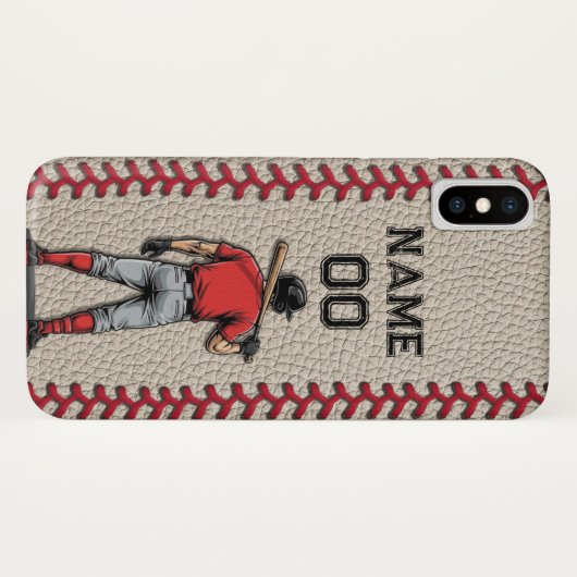 Aangepaste honkbalspeler Aanpasbare nummer naam Case-Mate iPhone Case (Achterkant (horizontaal))
