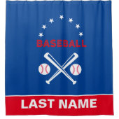 Aangepaste honkbalspeler douchegordijn (Voorkant)