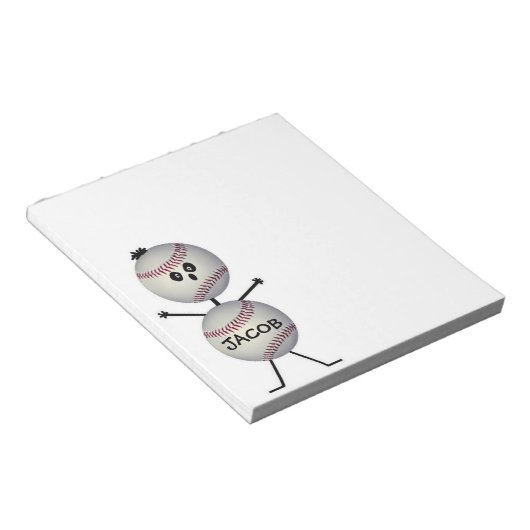 Aangepaste honkbalspeler notitieblok (Schuin)