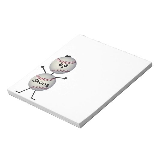 Aangepaste honkbalspeler notitieblok (Linkerzijde)