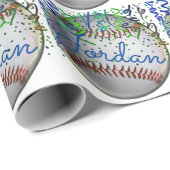 Aangepaste honkbalsport op zaterdag cadeaupapier (Rol Hoek)