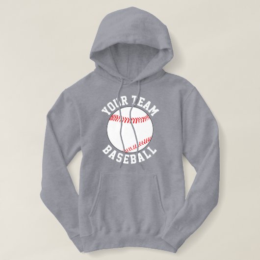 Aangepaste honkbalteamnaam of tekst sport hoodie (Design voorkant)