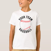 Aangepaste honkbalteamnaam, speler & rugnummer t-shirt (Voorkant)