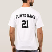 Aangepaste honkbalteamnaam, spelernaam en -nummer t-shirt (Achterkant)