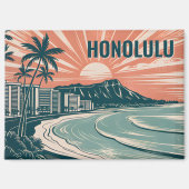 Aangepaste Honolulu Waikiki Diamond Head Schildera Magneet (Voorkant)