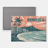 Aangepaste Honolulu Waikiki Diamond Head Schildera Magneet (Voorkant / Achterkant)
