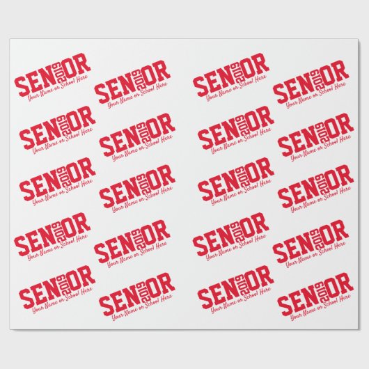 Aangepaste hoofdblokletters van 2019 Red Cadeaupapier (Vlak)