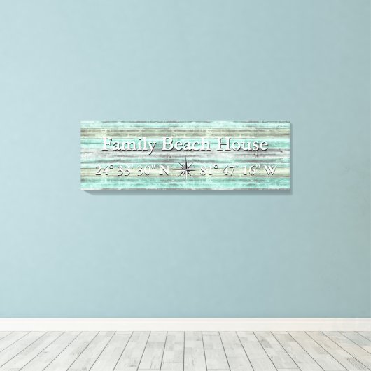 Aangepaste hoogte en lengte van het kustdecor canvas afdruk (Insitu (Houten vloer))