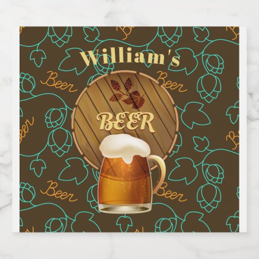 Aangepaste hop bier etiket (Enkel label)