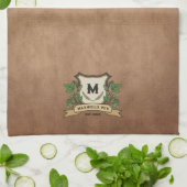 Aangepaste Hoppen Gerst Monogram Verweerd Uw Pub  Theedoek (Gevouwen)