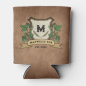 Aangepaste Hops Gerst Monogram Verweerd Uw Pub Blikjeskoeler (Voorkant)
