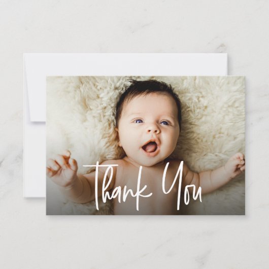 Aangepaste Horizontale Baby Foto Geboorte Handlett Aankondiging (Voorkant)